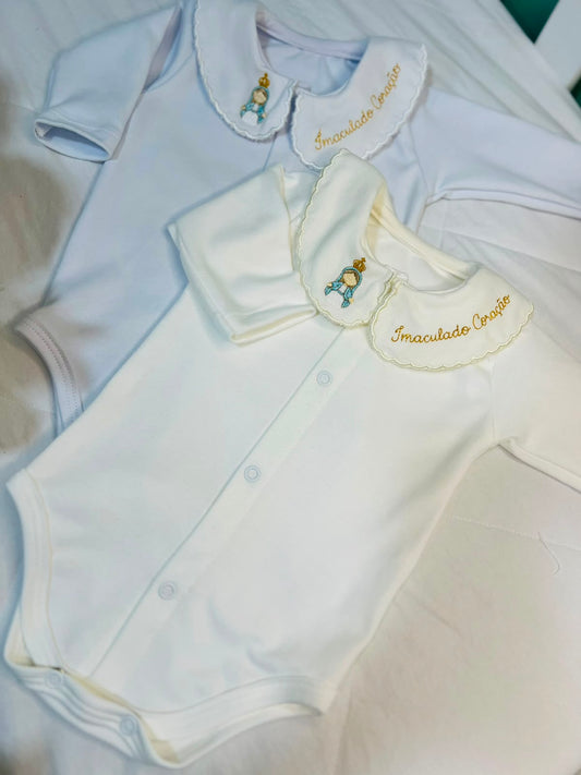 Body Nossa Senhora de Fátima gola com frase modelo 2