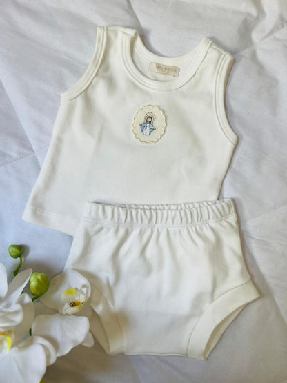 Conjunto regata com tapa fraldas Nossa Senhora das Graças