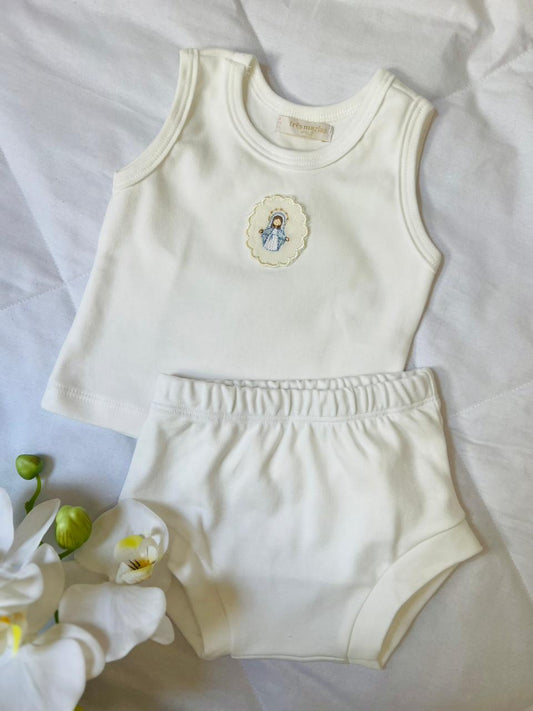 Conjunto regata com tapa fraldas Nossa Senhora das Graças