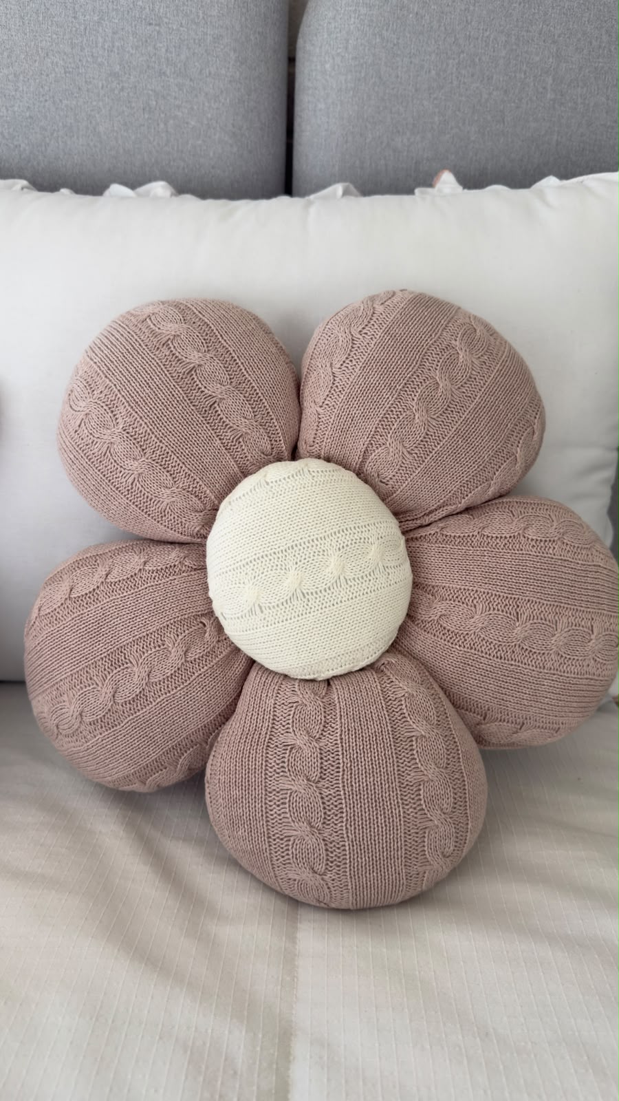 Flor em tricô - rosa seco