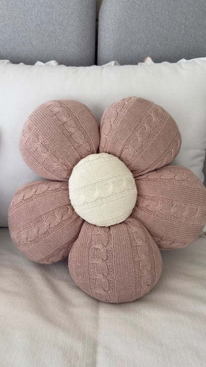 Flor em tricô - rosa seco