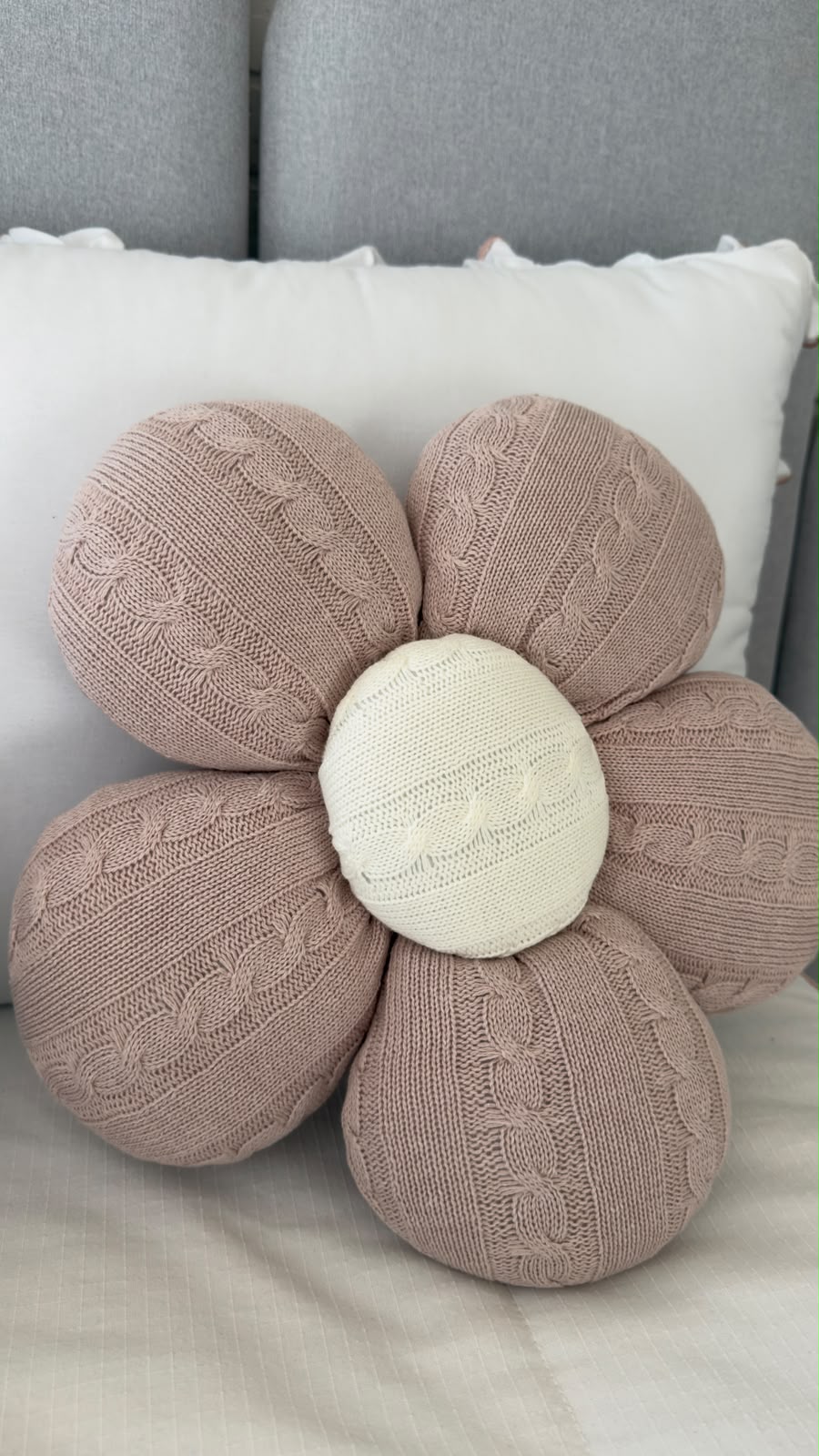 Flor em tricô - rosa seco