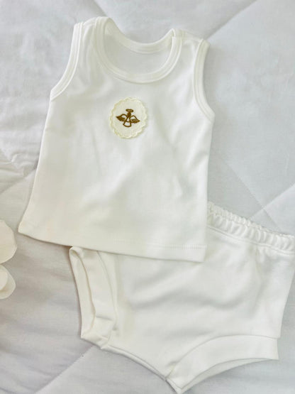 Conjunto regata com tapa fraldas Anjo da Guarda