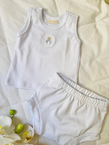 Conjunto regata com tapa fraldas Nossa Senhora das Graças