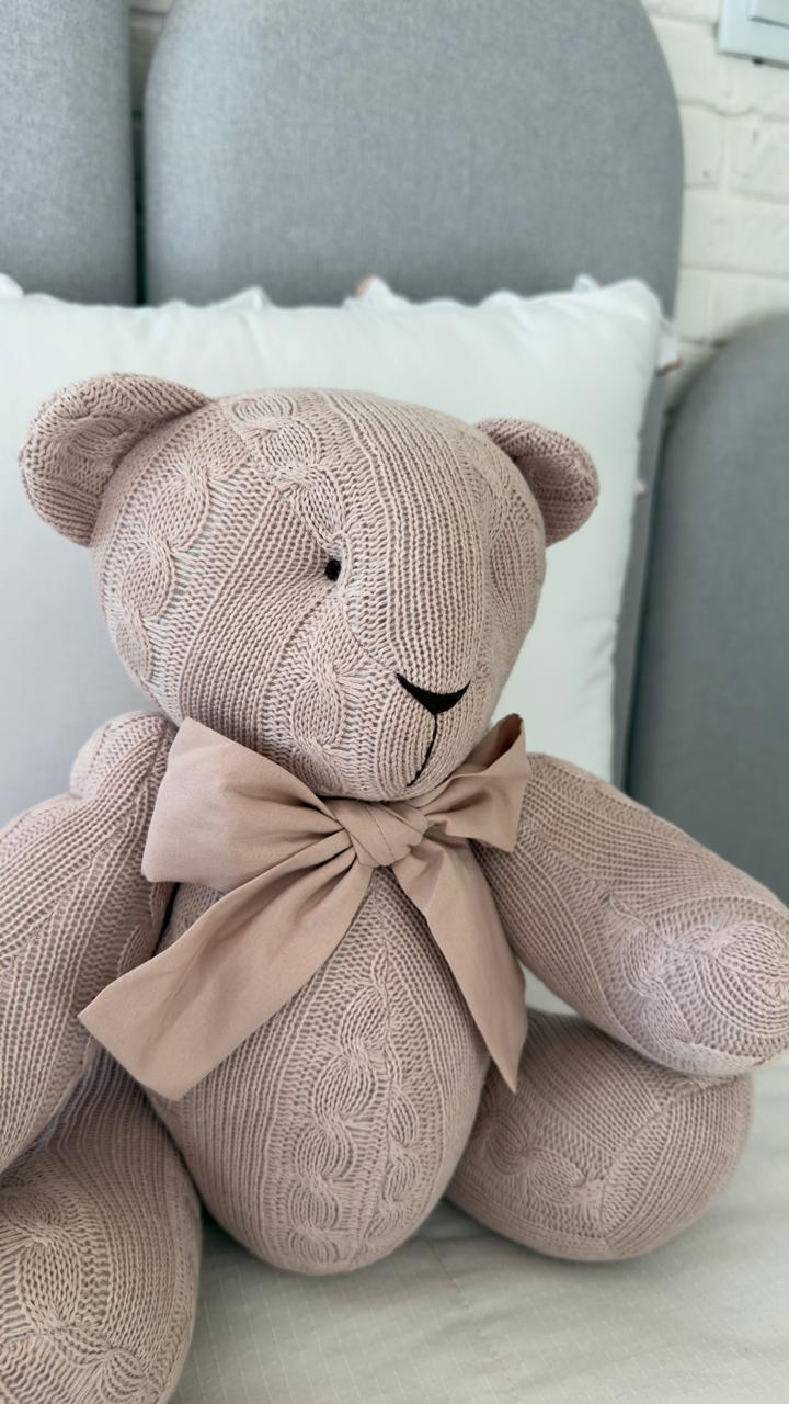 Urso em Tricô Rosa Seco - tamanho G