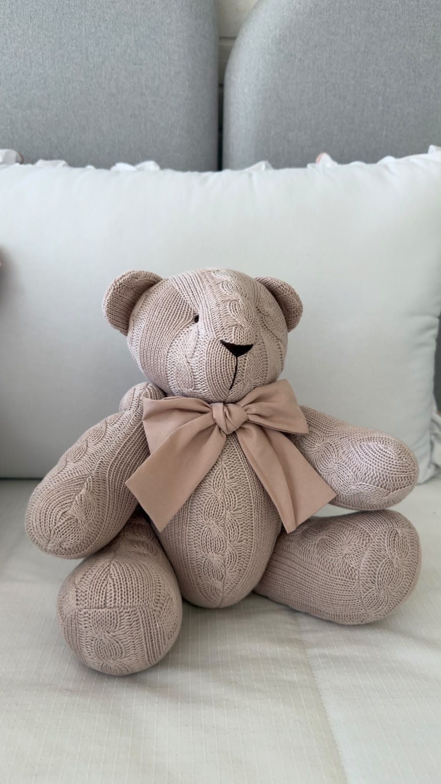 Urso em Tricô Rosa - tamanho M